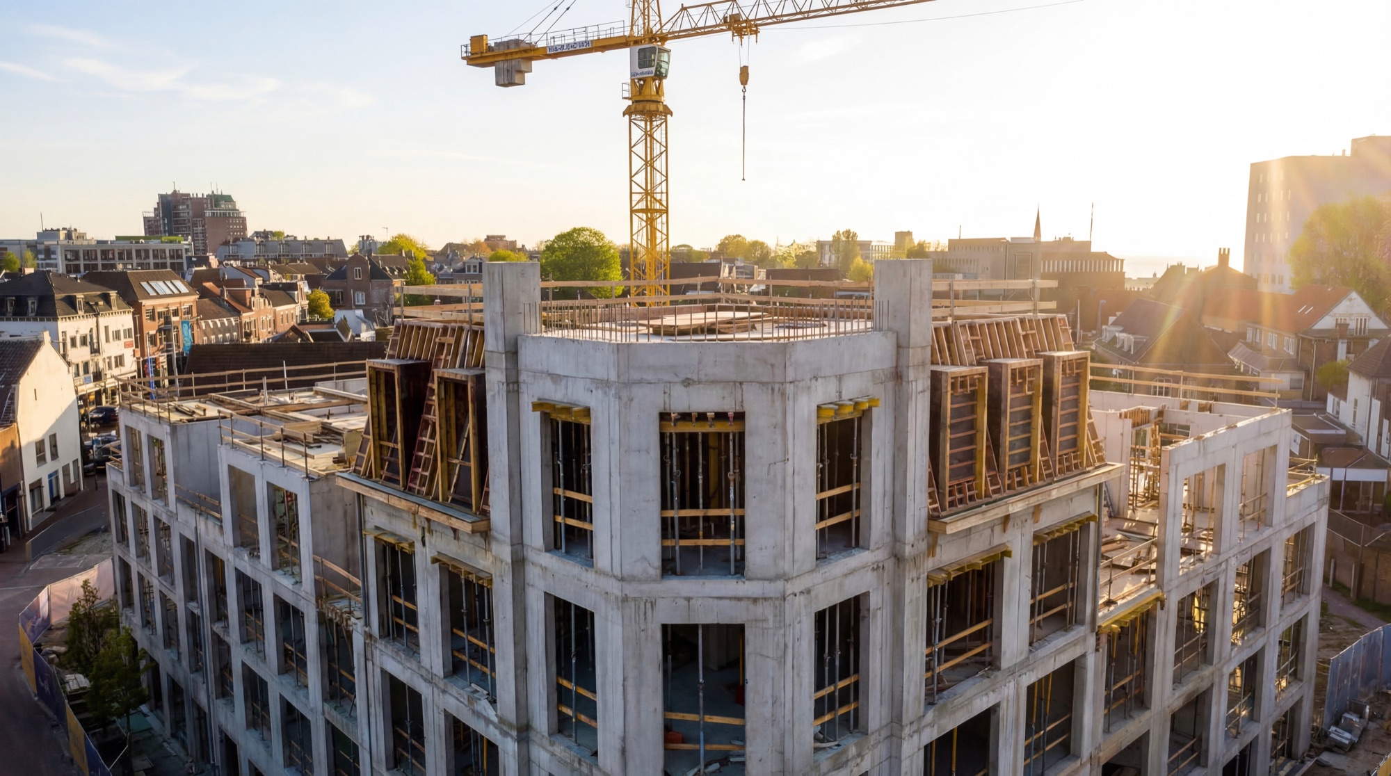 Het Baken gebouw in betonfase